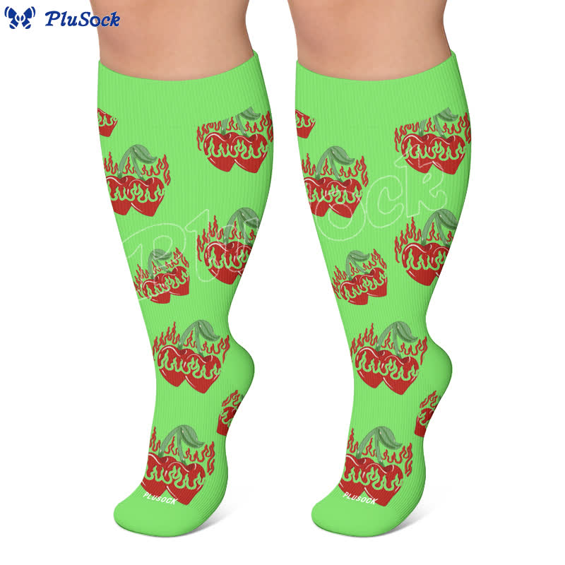 Plusock Plus Size Dripping Lips Compression Socks - image 6