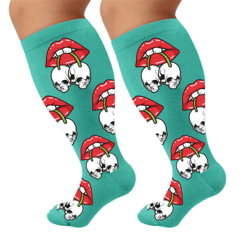 Plusock Plus Size Dripping Lips Compression Socks - image 10