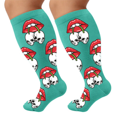 Plusock Plus Size Dripping Lips Compression Socks - image 10