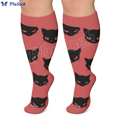 Plusock Plus Size Gothic Cat Compression Socks - image 5