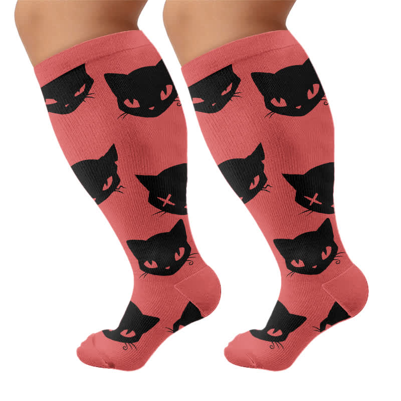 Plusock Plus Size Gothic Cat Compression Socks - image 8
