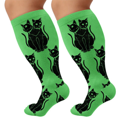 Plusock Plus Size Gothic Cat Compression Socks - image 10