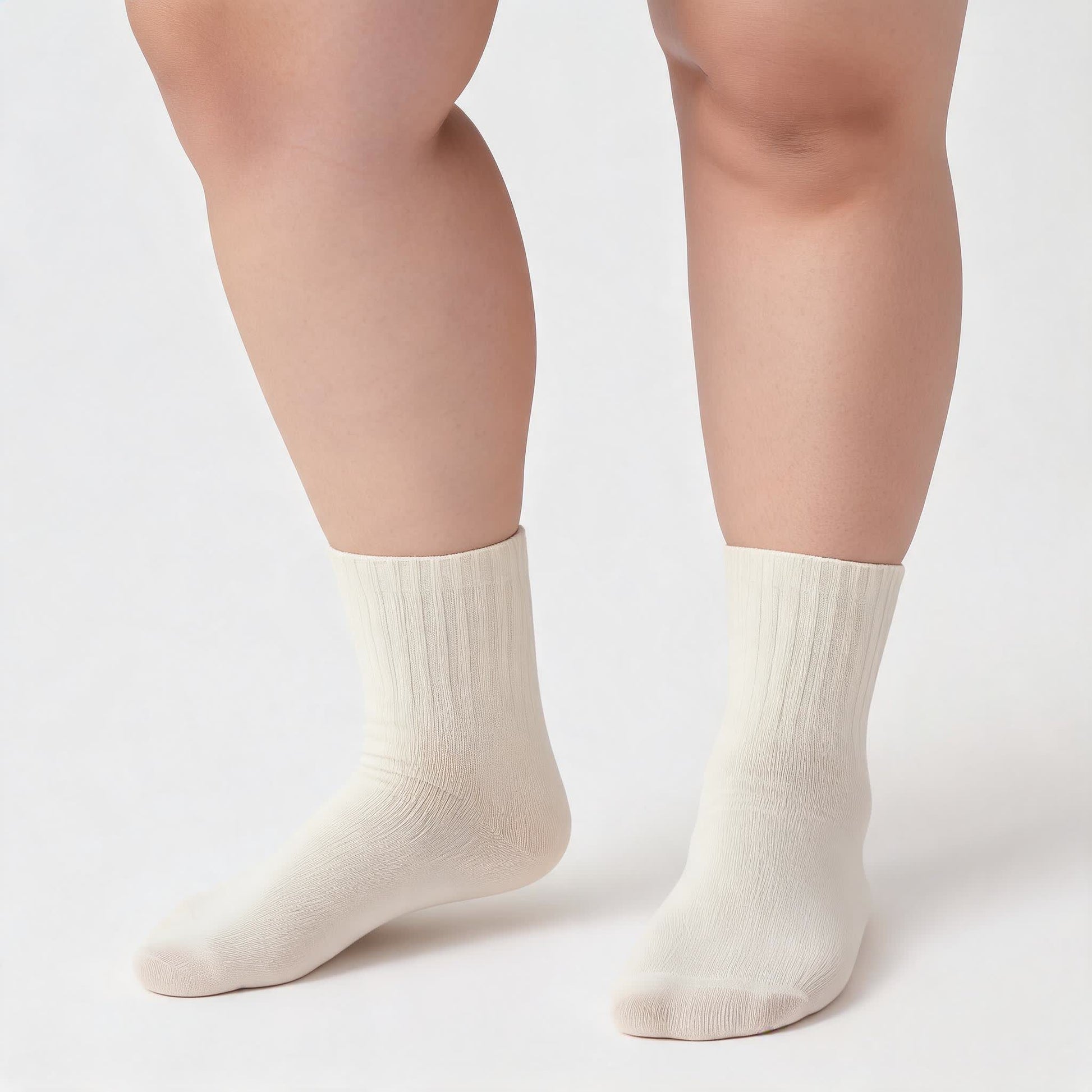 Plusock Soft Ribbed Milk White Quarter Socks(3 Pairs) - image 1
