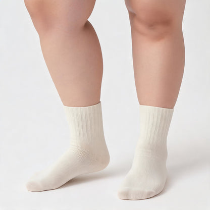 Plusock Soft Ribbed Milk White Quarter Socks(3 Pairs) - image 1
