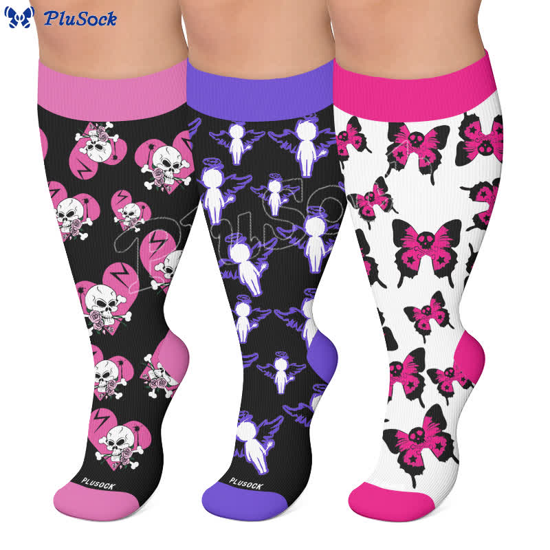 Plusock Plus Size Dark Fairy Compression Socks - image 0
