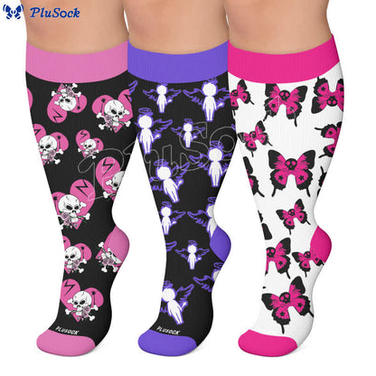 Plusock Plus Size Dark Fairy Compression Socks - image 0