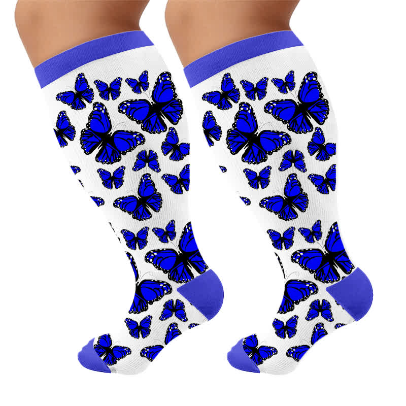 Plusock Plus Size Colorful Butterfly Compression Socks - image 10