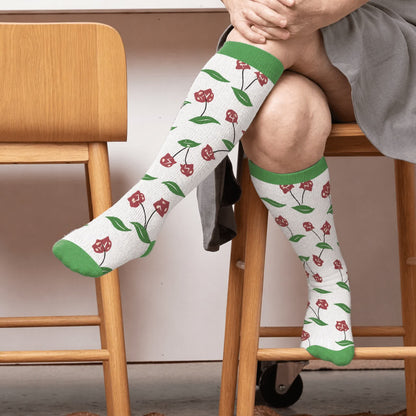 Plusock Plus Size Cherry Bow Cat Compression Socks - image 2