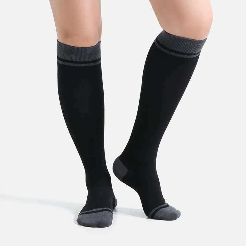 Plusock Plus Size Solid Color Sport Compression Socks - Black - XL - image 0