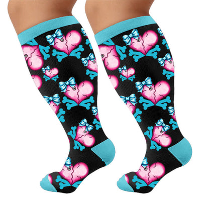 Plusock Plus Size Lace Up Skull Compression Socks - image 10