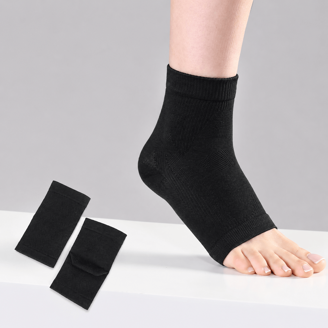 Plusock Open Toe Compression Ankle Brace - Black - XL - image 1