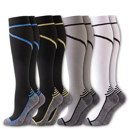 Plusock Contrast Stripe Compression Socks(4 Pairs) - image 7