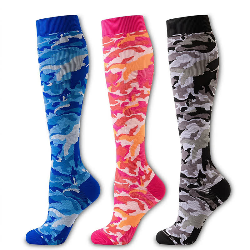 Plusock Blue Camo Compression Socks(3 Pairs) - Multicolor - S/M - image 5