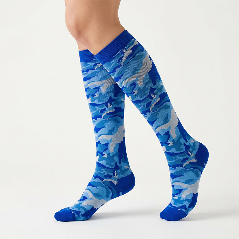 Plusock Blue Camo Compression Socks(3 Pairs) - Blue - S/M - image 3