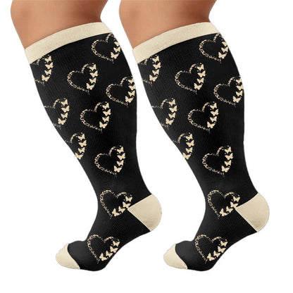 Plusock Plus Size Colorblock Heart Compression Socks - image 10