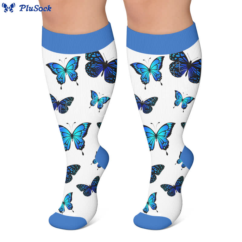 Plusock Plus Size Allover Butterfly Compression Socks - image 5