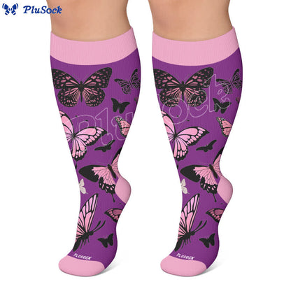Plusock Plus Size Allover Butterfly Compression Socks - image 6