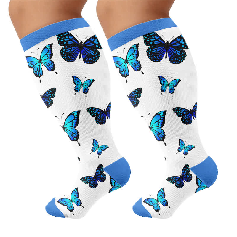 Plusock Plus Size Allover Butterfly Compression Socks - image 8