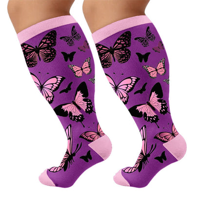 Plusock Plus Size Allover Butterfly Compression Socks - image 9