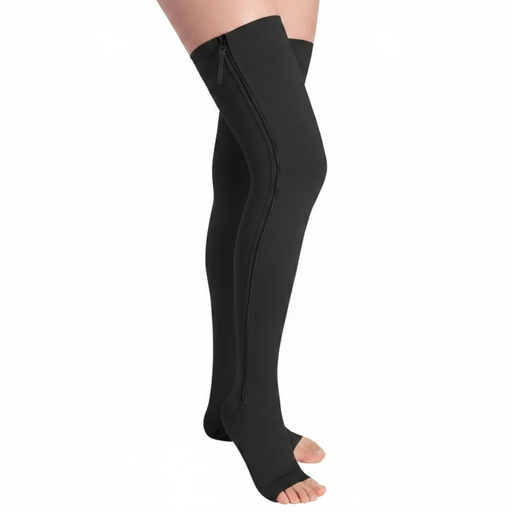Plusock Side-Zip Compression Socks - Black - 4XL - image 2