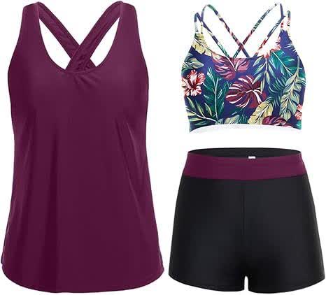 Plusock Sport Tankini Three-Piece Tankini Set - image 13
