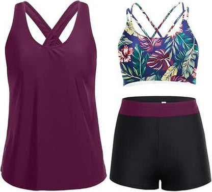 Plusock Sport Tankini Three-Piece Tankini Set - image 13