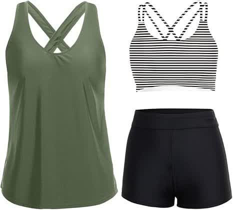 Plusock Sport Tankini Three-Piece Tankini Set - image 15