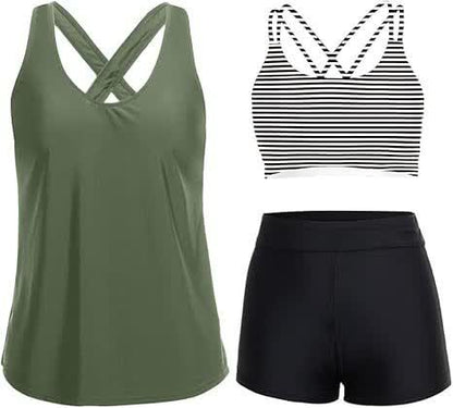 Plusock Sport Tankini Three-Piece Tankini Set - image 15