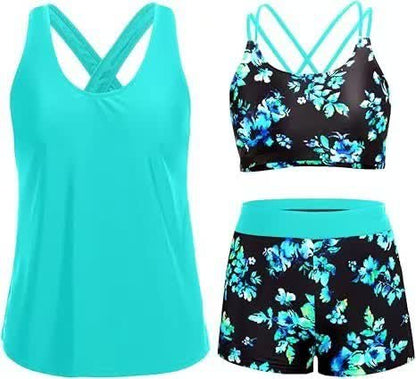 Plusock Sport Tankini Three-Piece Tankini Set - image 16