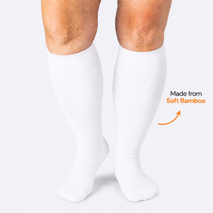 Plusock Plus Size White Bamboo Compression Socks - image 0