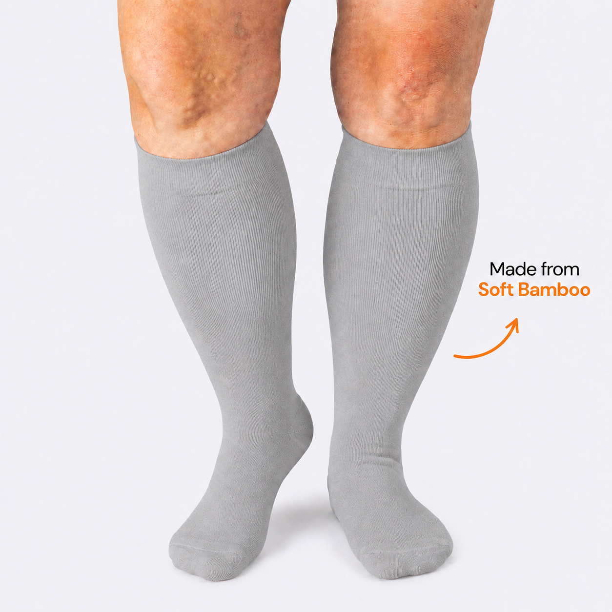 Plusock Plus Size Grey Bamboo Compression Socks - image 0