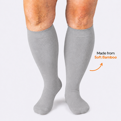 Plusock Plus Size Grey Bamboo Compression Socks - image 0