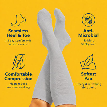 Plusock Plus Size Grey Bamboo Compression Socks - image 2