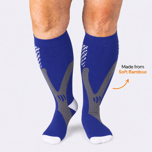 Plusock Plus Size Blue Sport Bamboo Compression Socks - image 0