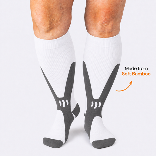 Plusock Plus Size White Sport Bamboo Compression Socks - image 0