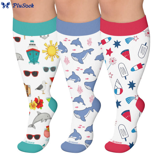 Plusock Plus Size Funny Pattern Compression Socks - image 0