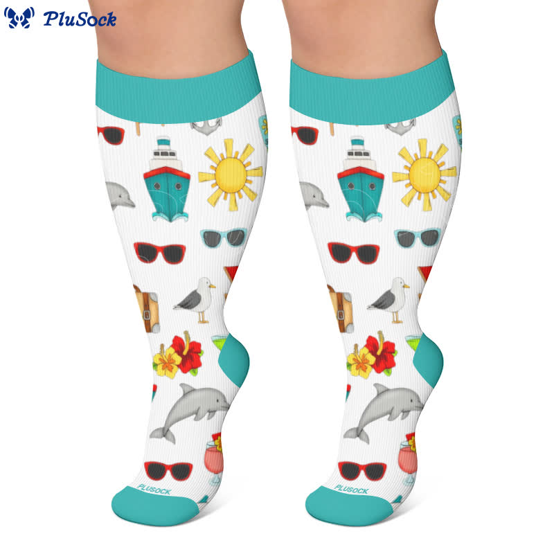 Plusock Plus Size Funny Pattern Compression Socks - image 6