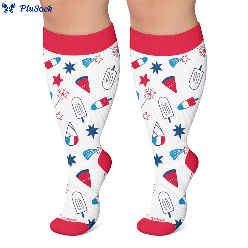 Plusock Plus Size Funny Pattern Compression Socks - image 5