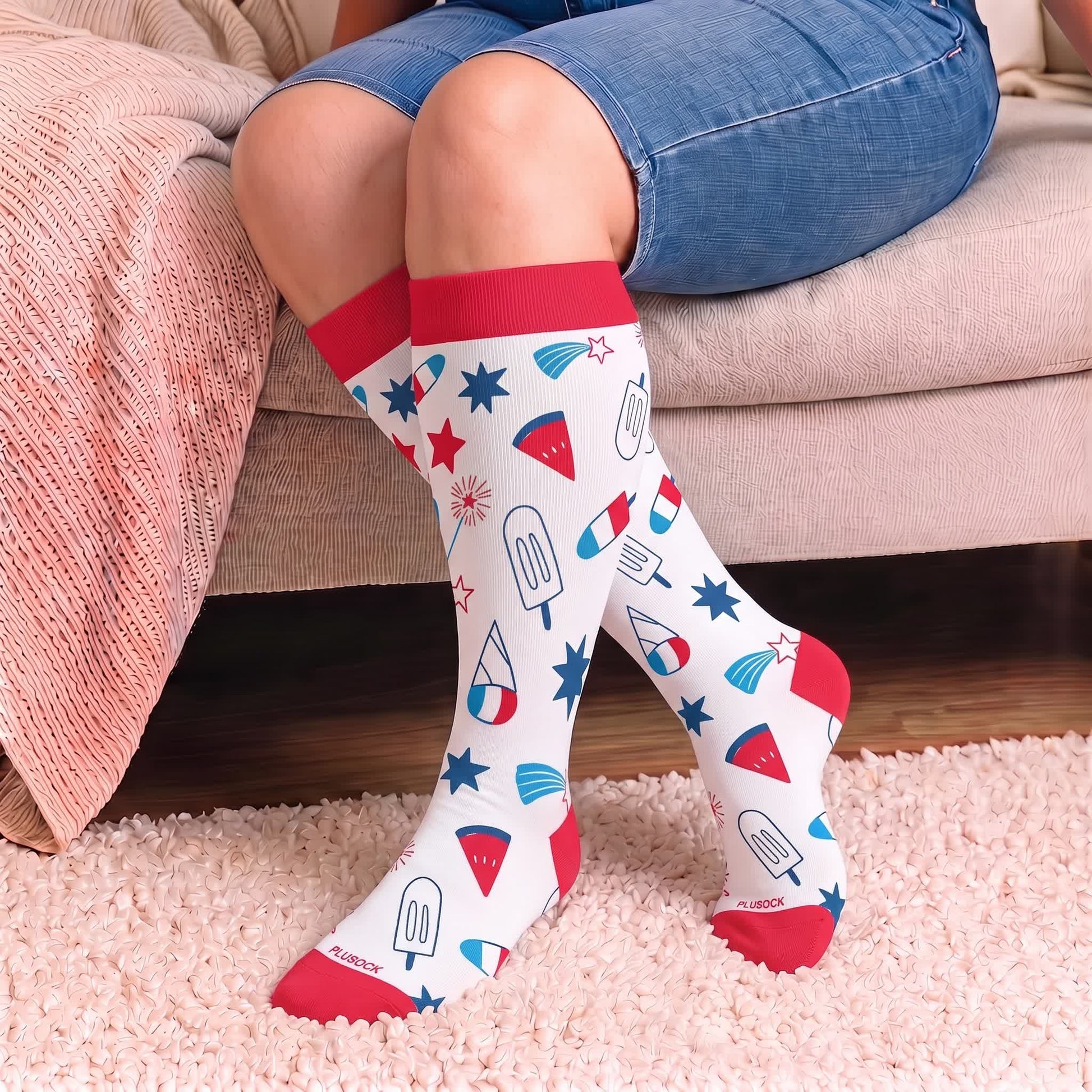 Plusock Plus Size Funny Pattern Compression Socks - image 3