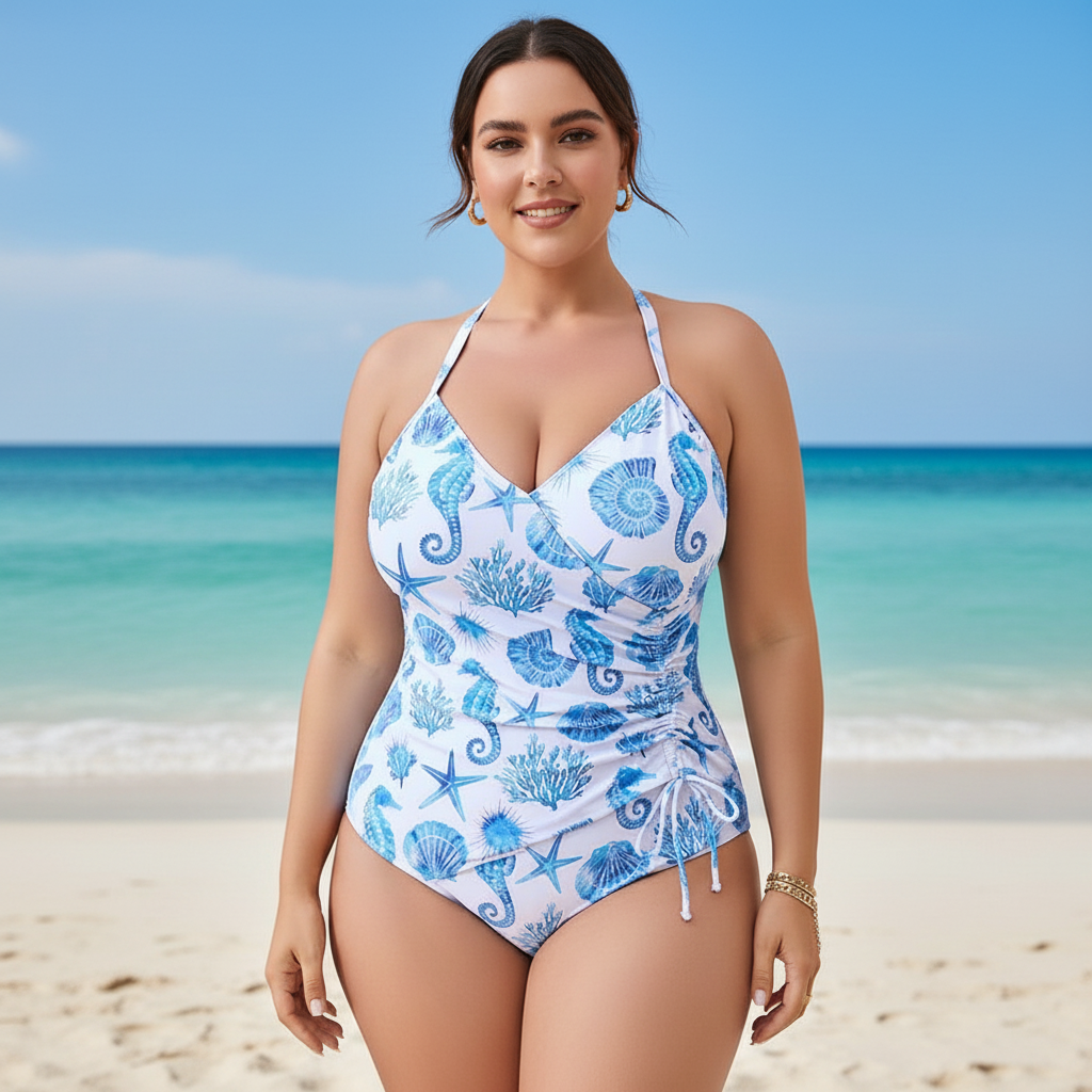 Plusock Ruched Skirted One-Piece Swimsuit - image 3
