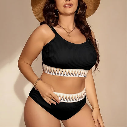 Plusock Curvy High Waist Ribbed Bikini Set - image 5