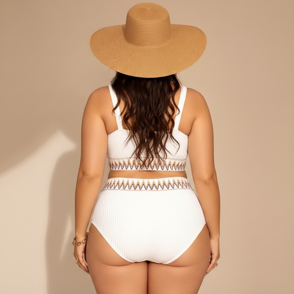 Plusock Curvy High Waist Ribbed Bikini Set - image 2