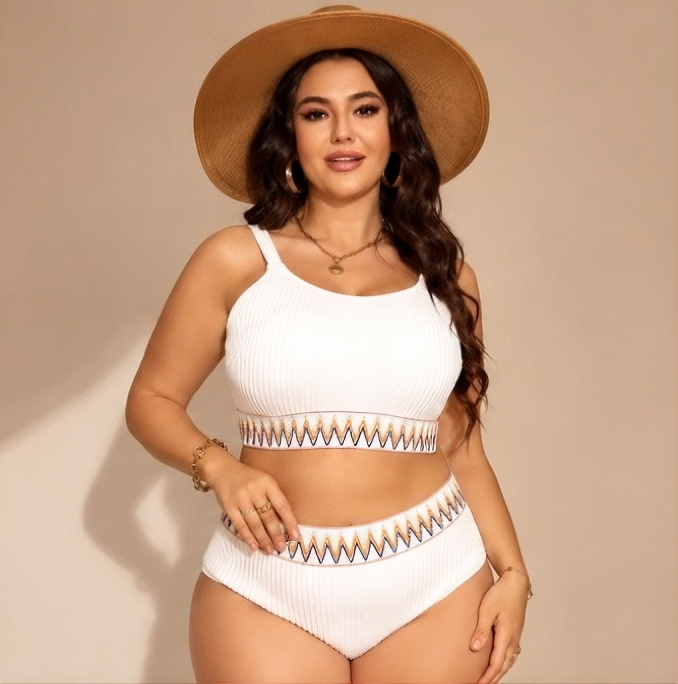 Plusock Curvy High Waist Ribbed Bikini Set - image 1