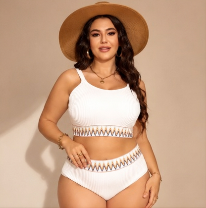 Plusock Curvy High Waist Ribbed Bikini Set - image 1