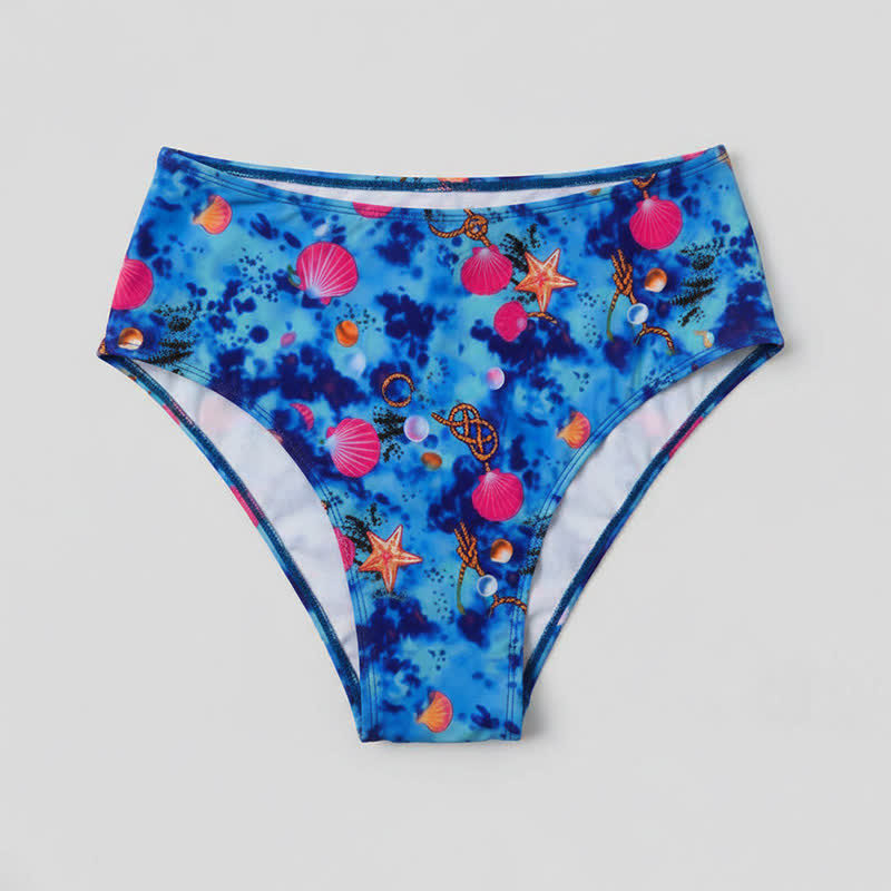 Plusock Flower Seashell Print Twist Front Two-Piece Swim Dress - image 19