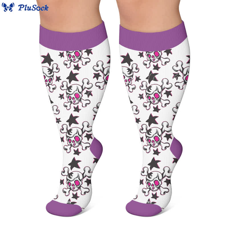 Plusock Plus Size Skull Crown Compression Socks - image 5