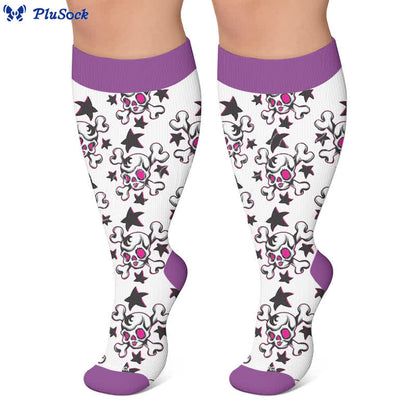 Plusock Plus Size Skull Crown Compression Socks - image 5