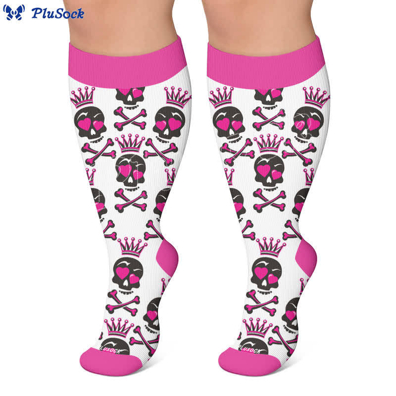 Plusock Plus Size Skull Crown Compression Socks - image 7