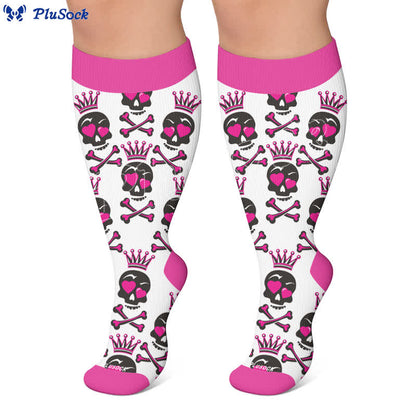 Plusock Plus Size Skull Crown Compression Socks - image 7