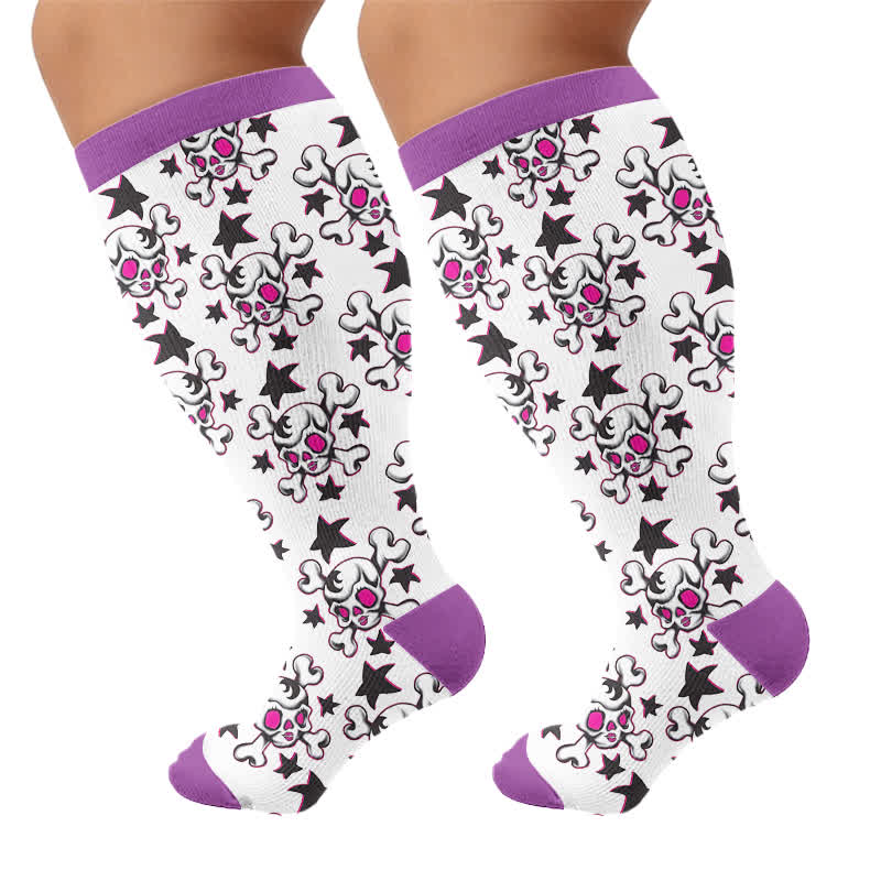 Plusock Plus Size Skull Crown Compression Socks - image 8